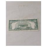 1963 US $5 Red Seal Note