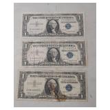 1957 Silver Certificate One Dollar Bills - Set of 3