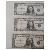 1957 Silver Certificate One Dollar Bills - Set of 3