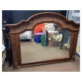 Ornate Wooden Wall Mirror with Floral Carvings