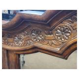 Ornate Wooden Wall Mirror with Floral Carvings