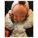 Knickerbocker Toy Co Doll Set - Sleepy Head and Plaid Dress Dolls