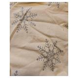 White and black snowflake pattern, Queen size flannel sheet set