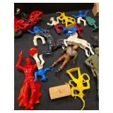Mixed Plastic Toy Figure Lot - Cowboys, Soldiers and Accessories