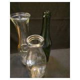 Glass Bottle Collection - Clear and Green Vases