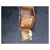 Bradley Travel Alarm Clock in Leather Case