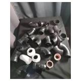 PVC Pipe Fitting Lot - Mixed Elbow Connectors