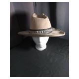 Western Style Cream Felt Hat with Studded Band