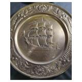 Decorative Brass Wall Plates with Ship and Scene Design