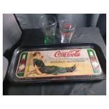 Coca-Cola Serving Tray and Glass Set