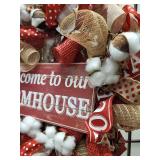 Farmhouse Welcome Wreath with Cotton