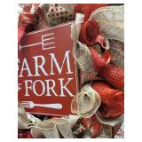 Farm to Fork Burlap Mesh Wreath