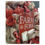 Farm to Fork Burlap Mesh Wreath