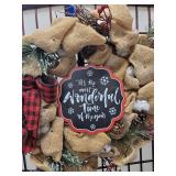 Buffalo Plaid Christmas Burlap Wreath