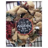 Buffalo Plaid Christmas Burlap Wreath