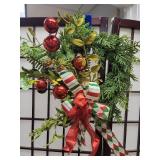Holiday Evergreen Wreath with Red Ornaments