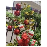 Holiday Evergreen Wreath with Red Ornaments