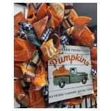 Fall Pumpkin Farm Mesh Wreath with Truck Sign