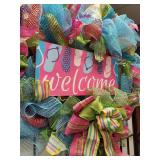 Summer Welcome Flip Flops Mesh Wreath