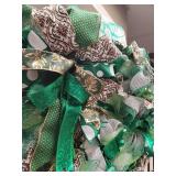 Emerald and Silver Holiday Mesh Wreath
