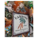 Peter Cottontail Carrots Easter Wreath and Sign Set