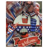 Patriotic Welcome House Wreath