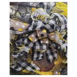 Bumble Bee Buffalo Check Mesh Wreath