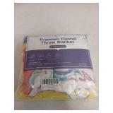 Unicorn Rainbow Glow In The Dark Premium Flannel Throw Blanket 50 x 60in