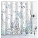 Ocean Life Shower Curtain With Rings