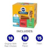 Pedigree Dentastix Large Breed Dog Treats, Original, Beef & Fresh Flavor, 2.73 lb. Variety Pack (51 Treats)