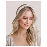 Sunolga 7 Pack White Headbands for Women Girls Non Slip Floral Padded Hairbands Cute Pearl Head bands Wide Headbands Trendy Hair Accessories