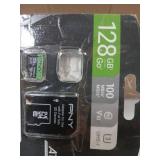 PNY P-SDU128X2V31100PX-GE 128GB Premier-X Class 10 U3 V30 microSDXC Flash Memory Card 1 Pack - 100MB/s, Class 10, U3, V30, A1, 4K UHD, Full HD, UHS-I, Micro SD