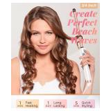 HOSON 3/4 Inch Curling Wand for Long Hair,19mm Ceramic Wand Curling Iron Extra Long Barrel, Dual Voltage, 10 Temps