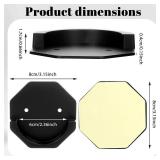 1 Pair Shower Rod Holders for Wall, No Drill Adhesive Shower Curtain Rod Holder Strong Hold Hexagon No Drilling or Screw Mount, Black Showers Curtain Holder for Bathroom Curtains Rods Retainers