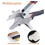 X-Large Sharp Multi-Angle Miter Shear Cutter with 0 to 135 Degrees, Adjustable Angular Cutting Scissors for PVC Cord Cover, Baseboard Molding, Quarter Round Trim, Tile Edge