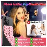 Silicone Suction Cup Phone Case Mount Double Sided, Phone Accessories Hands-Free Sticky Phone Grip for Selfies and Videos, Anti-Slip Phone Suction Grip for iPhone and Android (2pcs-White)