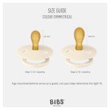 BIBS Pacifiers 0-6 Months | Set of 2 Colour Pacifier with Symmetrical Nipples | BPA-Free Natural Rubber | Made in Denmark | Ivory/Sage, 0-6 Months