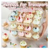 Gencywe (12 Pack x 20 Sets) Stackable Cupcake Carrier with 240 Pack Liners, Plastic Cupcake Boxes Holders for 12 Cupcakes, High Tall Dome Lid Cupcake Containers, Clear Disposable Cupcake Trays