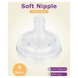 Silicone Bottle Nipples for Philips Avent Natural Baby Bottles,Size 3 Nipple,1m+,Slow Flow, 6 Count