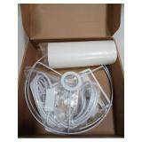 KUAUGST Plug in Pendant Light, 15 FT Hanging Lamp with Plug in Cord, On/Off Switch, Pendant Lighting with Fabric Shade, Hanging Light Fixture for Living Room, Bedroom, Dining Room, Kitchen (White)