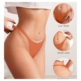 DEANGELMON Seamless G-string Thongs for Women - No Show Thong Underwear Low Rise Stretch Panties Workout Pack (8P1,M)