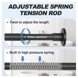 CorkLatta Black Shower Curtain Rod 31 to 80 Inch,1 Inch Diameter Adjustable Spring Tension Stainless Steel Telescoping Rod,Easy Install,No Rust