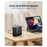 Gaiatop Mini Space Heater, Lightweight PTC Ceramic Fast Heating 500W Energy Efficient for Indoor Use, Overheating & 45° Tip-Over Protection, Portable Desk Electric Heaters for Office Home Black Teste