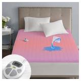 Serta Waterproof Heated Mattress Pad, Electric Bed Warmer with 10 Heat Settings, Auto Shut Off Timer, ETL Certified Electric Mattress Pad, Elastic Deep Pocket, Machine Washable, White Twin XL