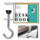 6 Packs Adjustable Table Hooks, Desk & Clamp Hooks for Hanging, Hooks for Desk Organizing - Heavy Duty Desk Hanger Hook Metal Clamp Hook Hangers for Hanging Bags, Backpack, Headphone Storage (6)
