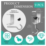 6 Packs Adjustable Table Hooks, Desk & Clamp Hooks for Hanging, Hooks for Desk Organizing - Heavy Duty Desk Hanger Hook Metal Clamp Hook Hangers for Hanging Bags, Backpack, Headphone Storage (6)