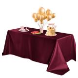 Horbaunal Burgundy Satin Tablecloth 60 x 120 Inches Rectangle Table Cloth Bright Silky Table Cover Overlay Dining Tablecloths for Wedding Party Banquets