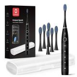 Oclean Electric Toothbrush for Adults, 150 Days Battery Life Electric Toothbrush, USB Rechargeable Sonic Travel Toothbrush with 6 Brush Heads & Travel Case, 5 Modes and Smart Timer