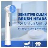 Pro Sensitive Gum Care Replacement Brush Heads Compatible with Oral-B Electric Toothbrushes, 16 Pack High Density Extra Soft Bristles Toothbrush Heads Refill, White