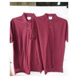 APPEARS NEW - Fame Fabrics Burgundy Polo Shirt (Size Large) 2 Pack